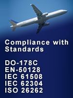 Compliance with DO-178C, EN 61508, EN 62304, ISO 26262